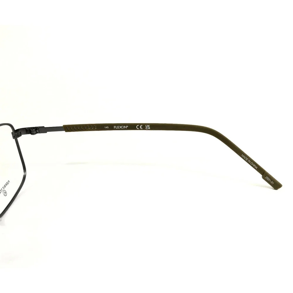 Flexon Eyeglasses Frames H6078 073 Matte Satin Gunmetal Green Wire Rim 56-17-145
